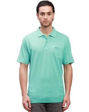 men tailored fit polo t-shirt with patch pocket