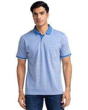 men tailored fit polo t-shirt with patch pocket