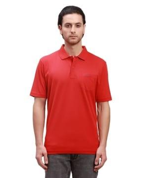 men tailored fit polo t-shirt with patch pocket