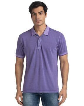 men tailored fit polo t-shirt with patch pocket