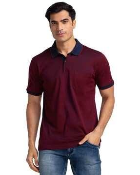 men tailored fit polo t-shirt with patch pocket