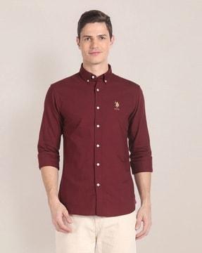 men tailored fit shirt with logo print