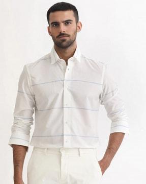 men tailored fit striped shirt