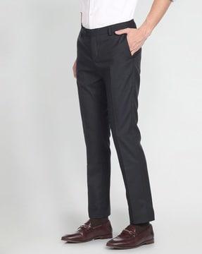 men tailored flat-front trousers