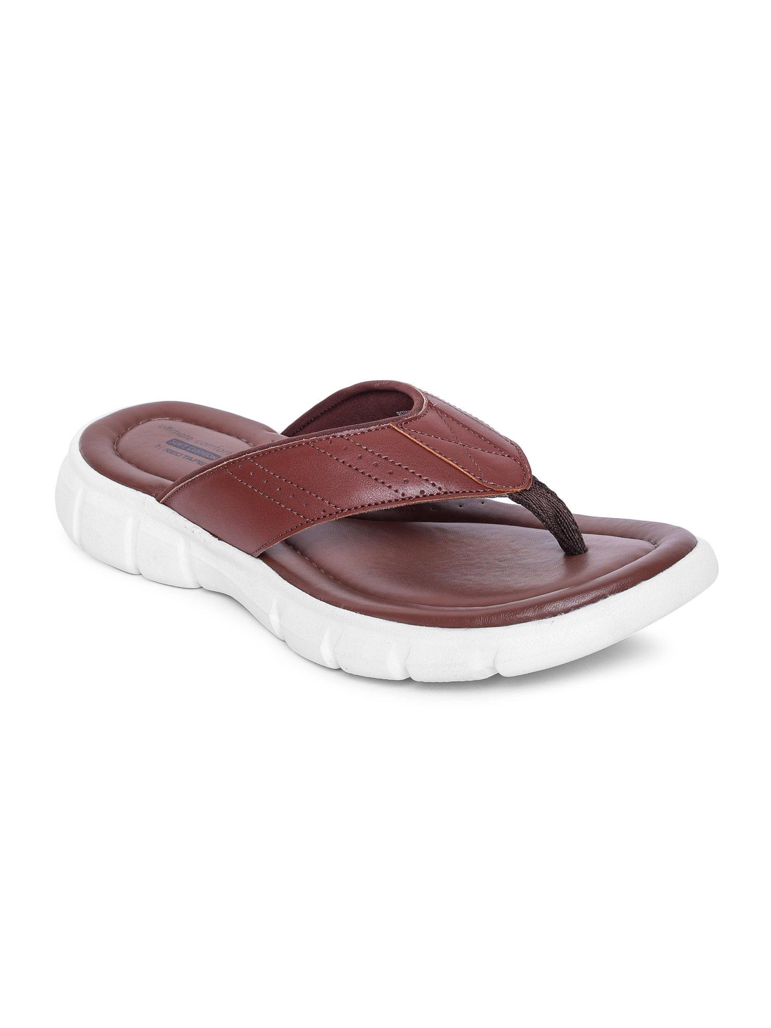 men tan thong slippers