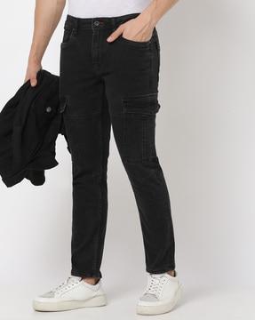 men tapered fit cargo jeans