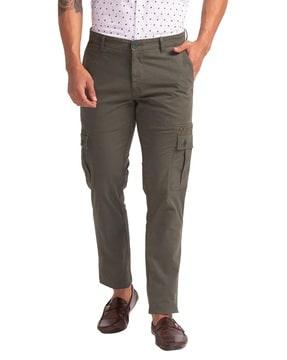 men tapered fit flat-front cargo pants