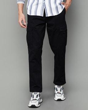 men tapered fit pleated cargo pants