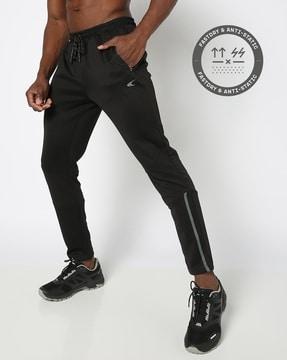men tapered fit structured panel track pants