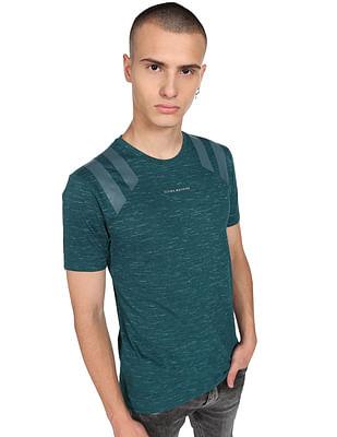 men teal cotton heathered t-shirt