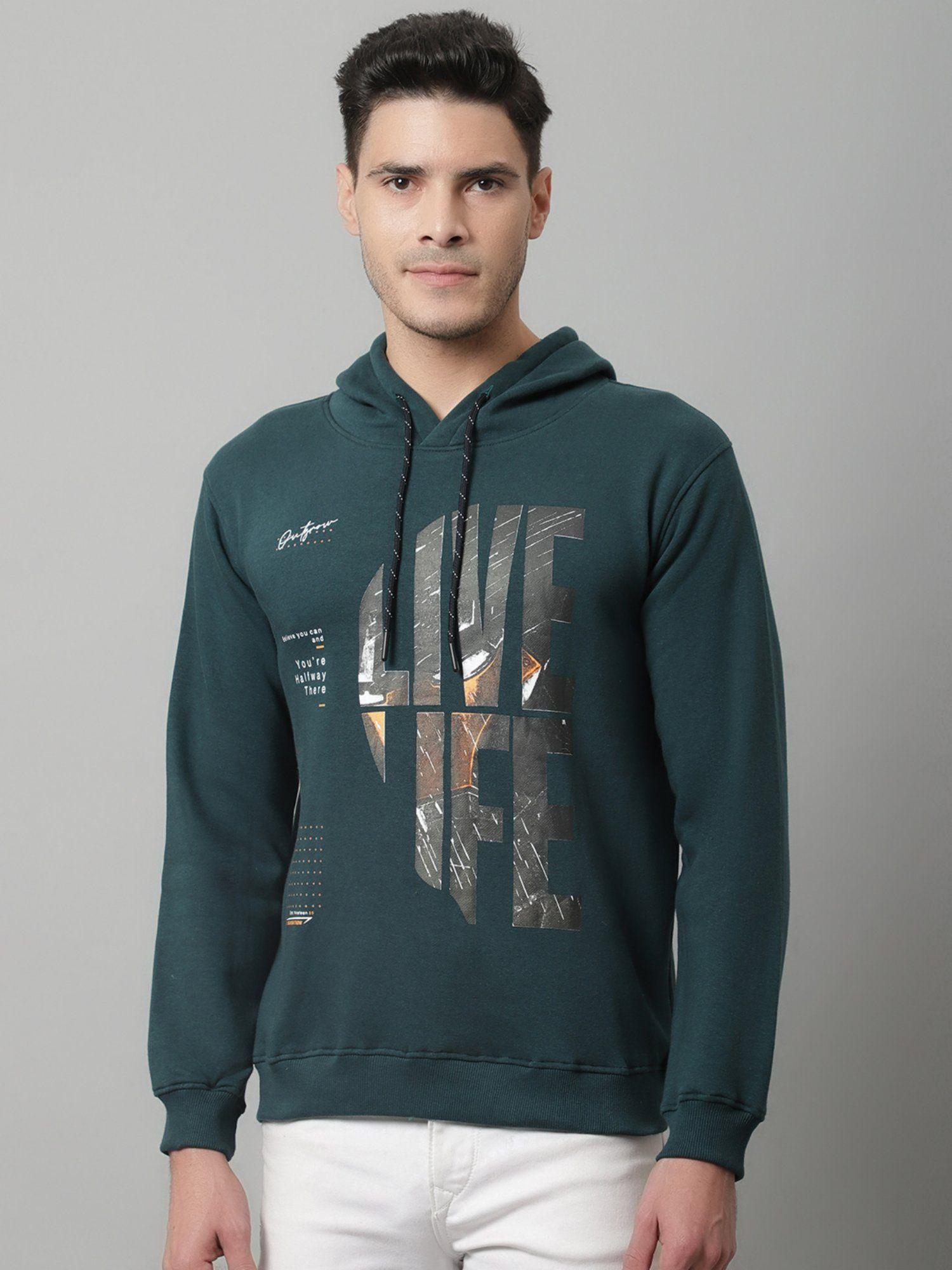 men teal sweatshirt