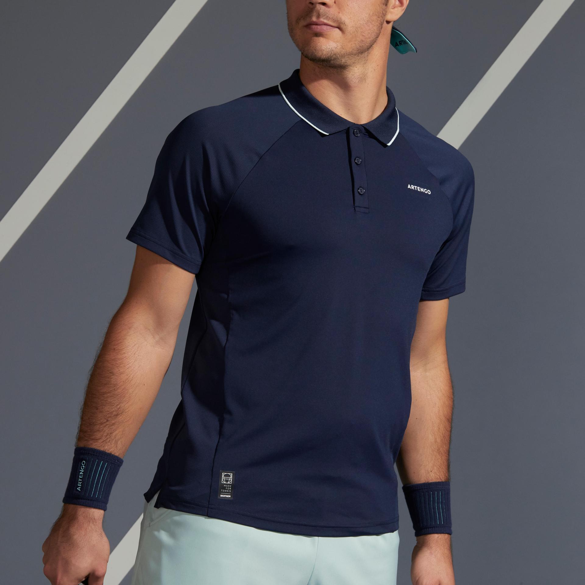 men tennis polo t-shirt - tpo dry500 navy blue