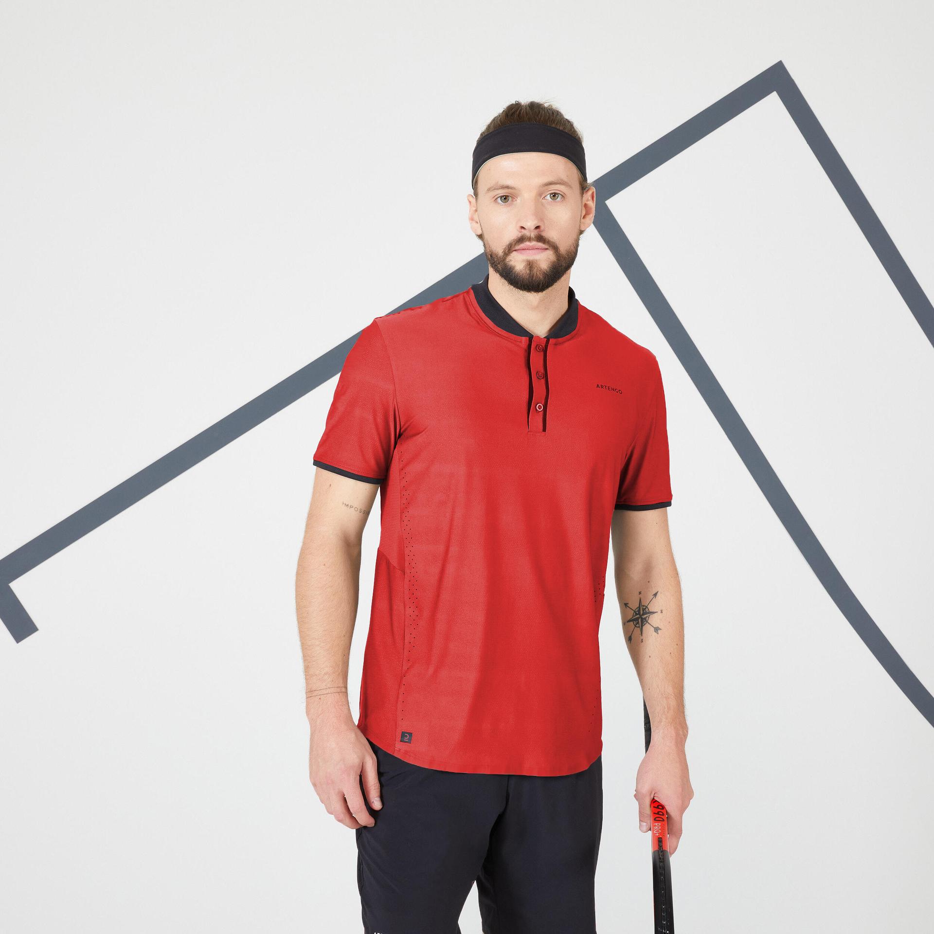 men tennis t-shirt - tts dry+ red