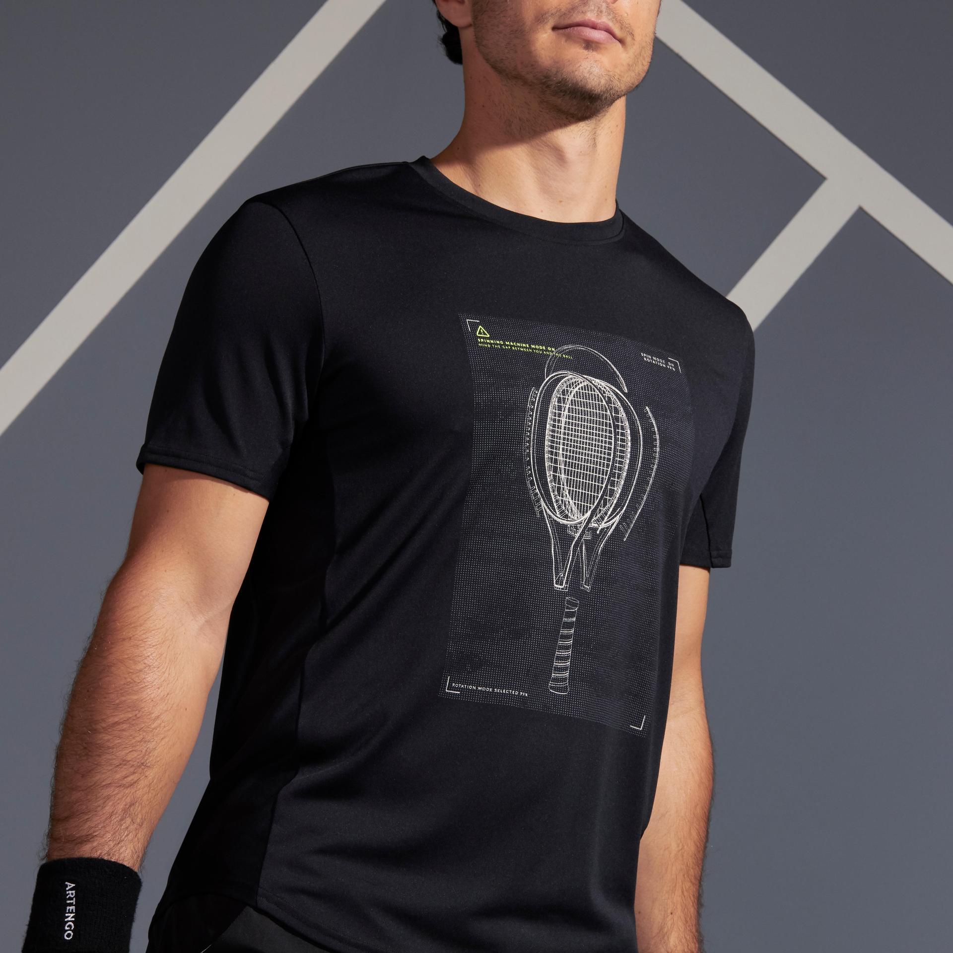 men tennis t-shirt - tts100 black