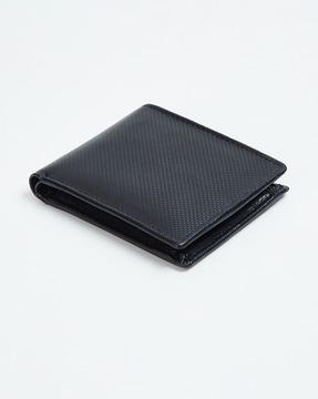 men textured bi-fold leather wallet