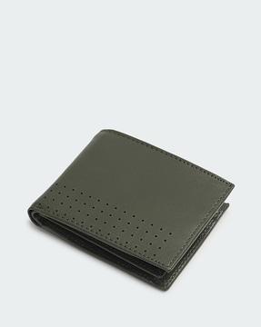 men textured bi-fold wallet