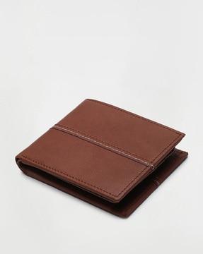 men textured bi-fold wallet