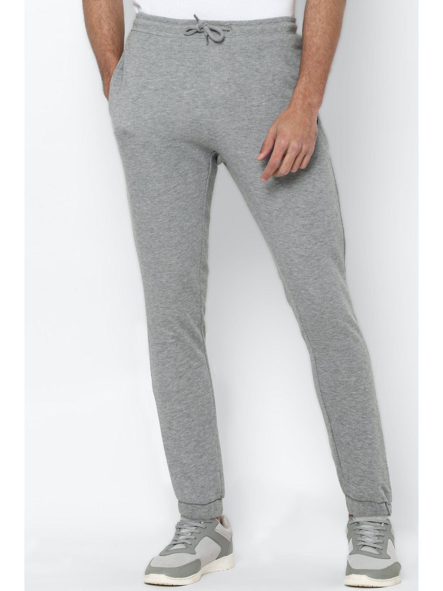 men textured regular fit grey jogger pants