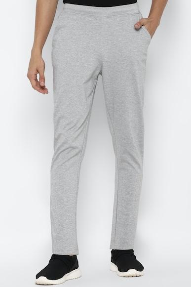 men textured regular fit grey track pants