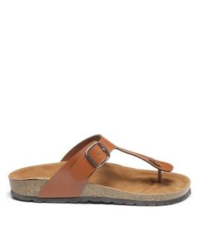 men thong-strap flip-flops with pin-buckle