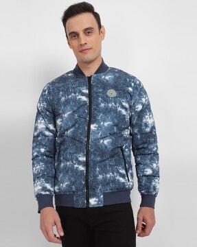 men tie & dye bomber jacket