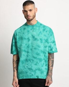 men tie & dye oversized fit t-shirt with crew neck