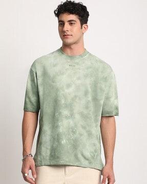 men tie & dye print oversized fit t-shirt