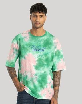 men tie & dye print oversized fit t-shirt