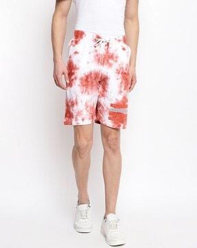 men tie & dye regular fit city shorts