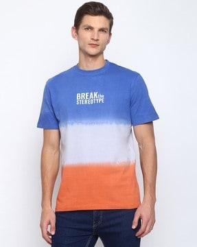 men tie & dye regular fit crew-neck t-shirt