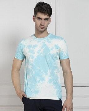 men tie & dye regular fit crew-neck t-shirt