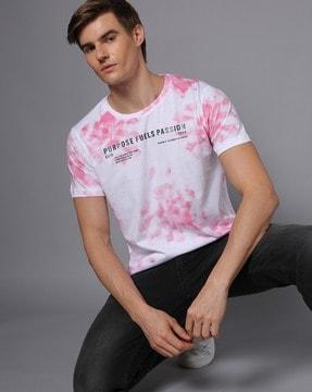 men tie & dye regular fit crew-neck t-shirt