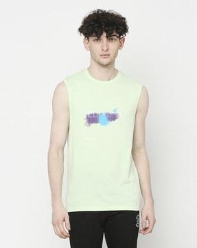 men tie & dye regular fit crew-neck t-shirt