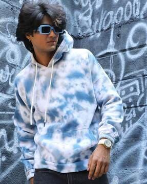 men tie & dye regular fit hoodie