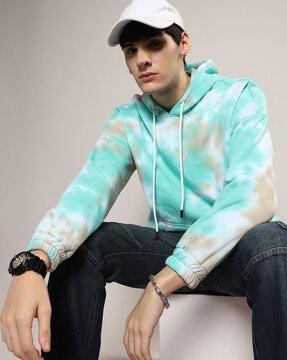 men tie & dye regular fit hoodie