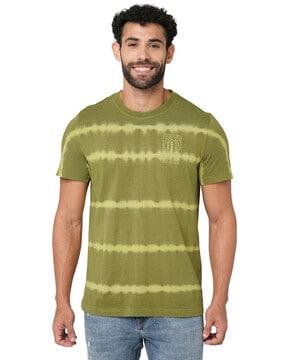 men tie & dye regular fit round-neck t-shirt