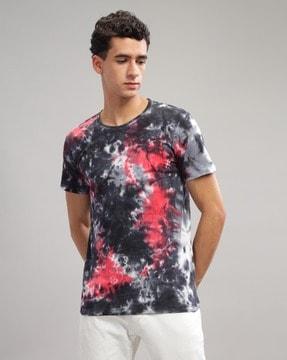 men tie & dye regular fit round-neck t-shirt