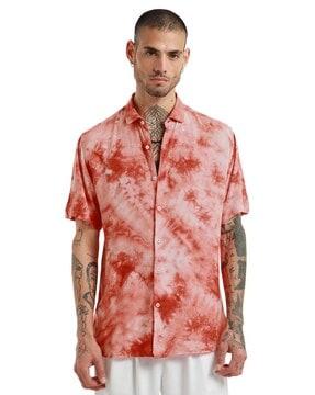 men tie & dye regular fit shirt