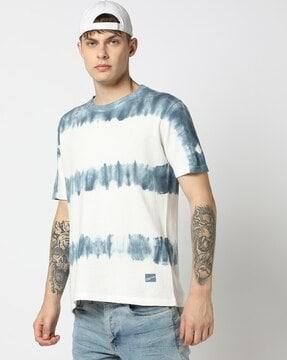 men tie & dye slim fit crew-neck t-shirt