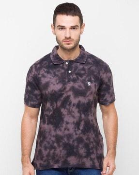 men tie & dye slim fit polo t-shirt