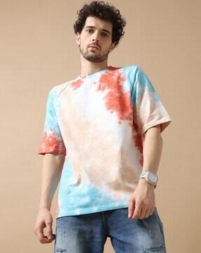 men tie & dye slim oversized t-shirt