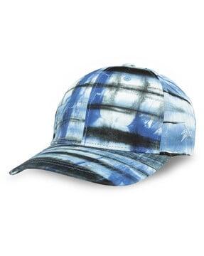 men tie & dye snapback cap with stitched detail