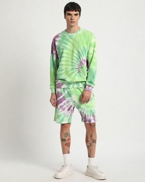 men tie & dye sweatshirt with full sleeves