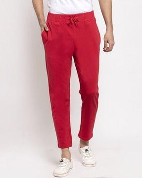 men track pant with drawstring closure