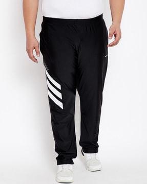 men track pants with contrast stripes