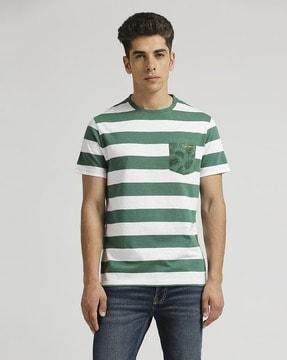 men tubby striped slim fit crew-neck t-shirt