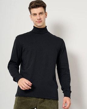 men turtleneck regular fit t-shirt