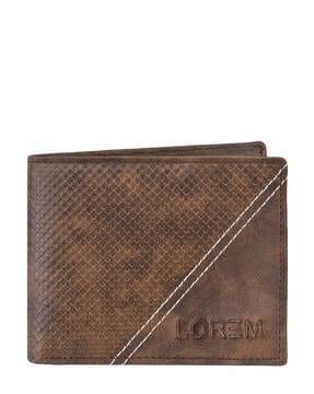 men typographic embossed bi-fold wallet