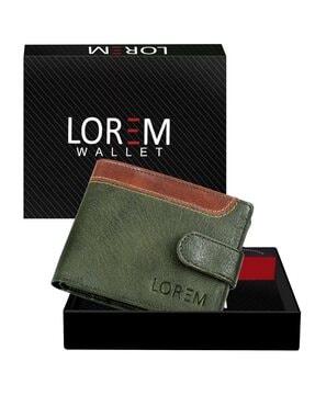 men typographic embossed bi-fold wallet