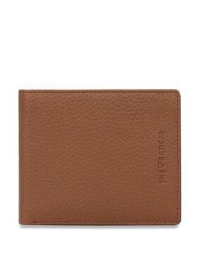 men typographic print bi-fold wallet with stitched detail